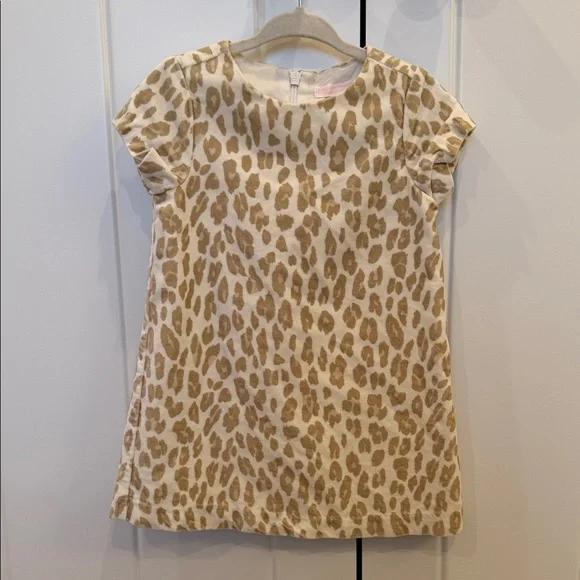 Janie and Jack Tan Leopard Print Velvet dress & matching Faux Fur cardigan - Picture 4 of 6